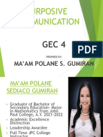 GEC4 (Purposive Communication) - Polane