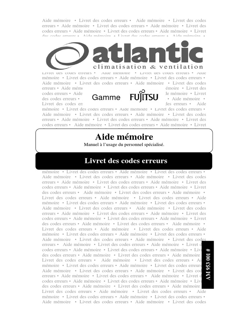 Codes d'erreur climatiseurs Fujitsu | PDF | Diode électroluminescente ...