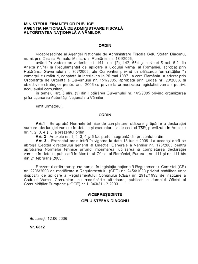 Ordinul 6312 2006 pdf
