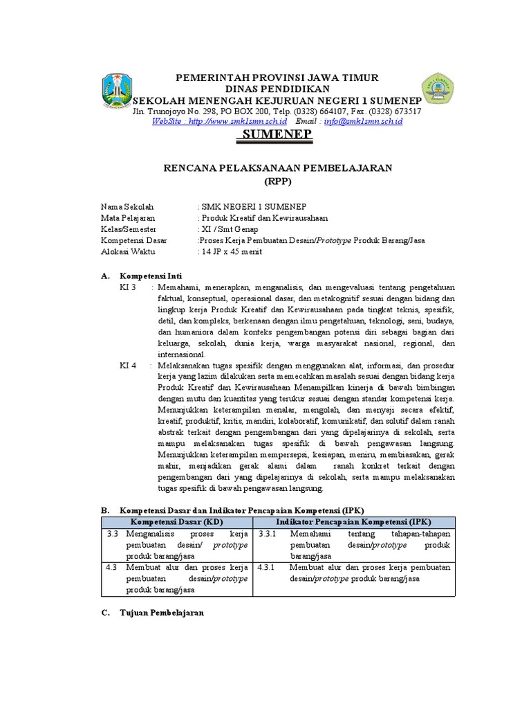 RPP Proses Kerja Pembuatan Desain | PDF