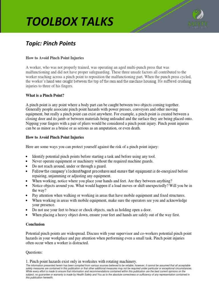 Pinch Points In Spanish