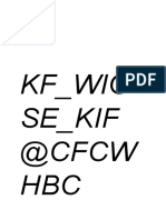 Uëbcetkiffcz BH Ohtcz: KF - Wio Se - Kif @CFCW HBC