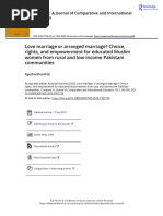 Love Marriage or Arranged Marriage Choice Rights and Empowerment For Educated Muslim Women From Rural and Low Income Pakistani Communities PDF