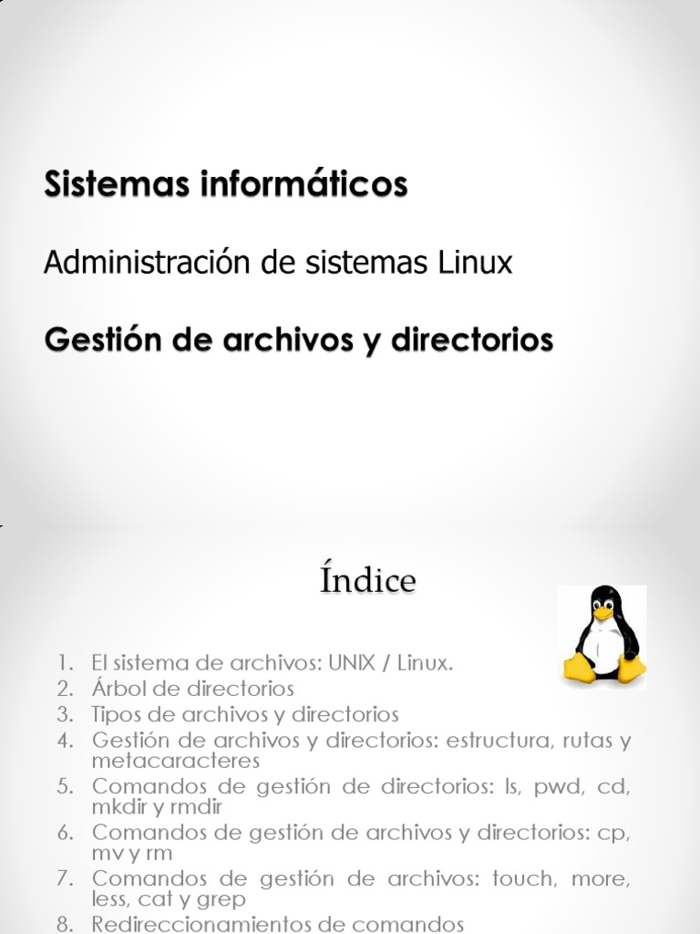 Gestión de Archivos y Directorios en Linux | PDF | Archivo de ...