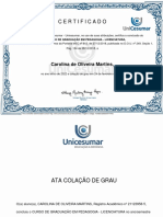 Certificado: Carolina de Oliveira Martins