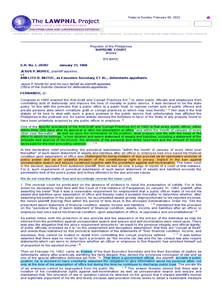  1968 january 31 morfe vs mutuc g r no l 20387 flattened pdf