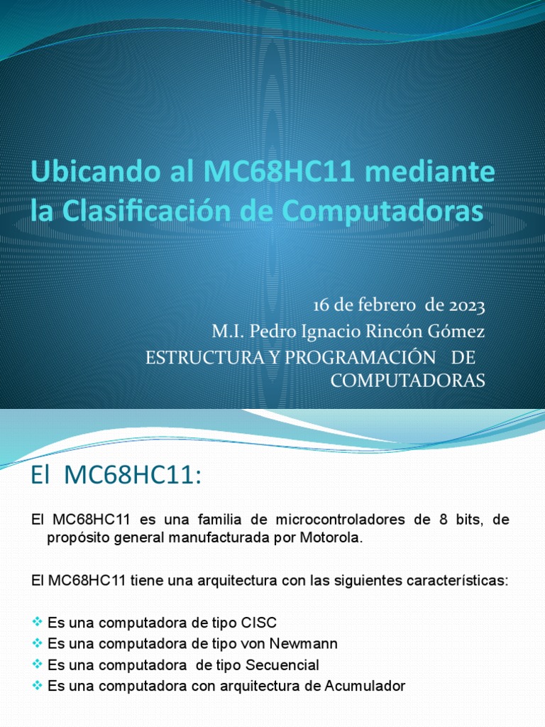 Arquitectura Del 68HC11 - Eypdc | PDF | Unidad Central de procesamiento ...