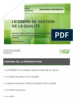 Presentation Du Cadre de Gestion de La CNESST VPO
