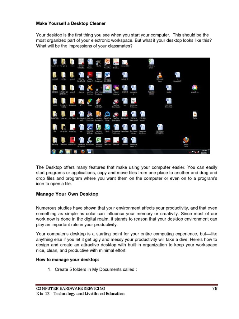 Manage Your Own Desktop PDF Computer File Icon