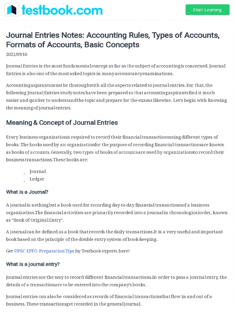 Accountancy Journal Entries PDF