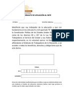 Afiliación SNTE Veracruz formato