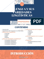 La Lengua Y Sus Variedades Lingüísticas: Profesora