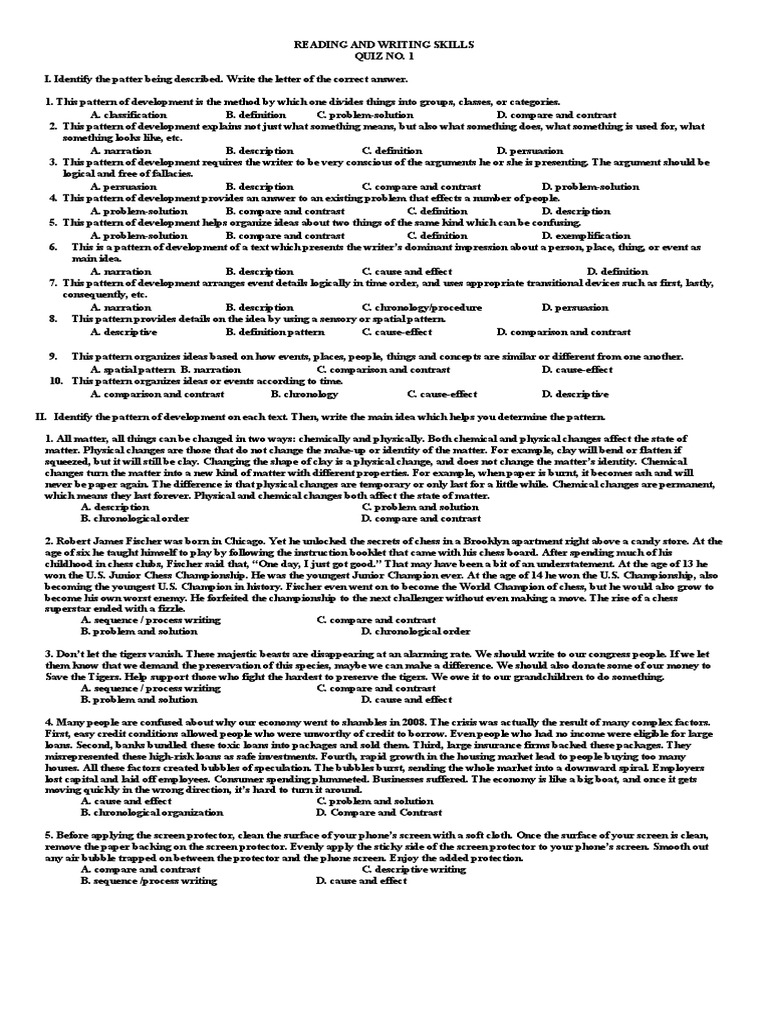 READING & WRITINGSUMMATIVE TEST PDF Economic Bubble Loans