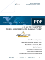 NI 43 101 Technical Report Mineral Resource Estimate Diablillos Project 20211028 PDF