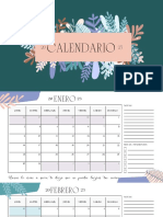 Calendario 2023 Motivador Mes Visto Completo Estilo Floral Orgánico Colorido