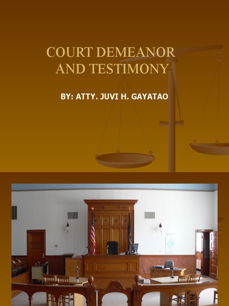 Court Demeanor | PDF | Witness | Testimony
