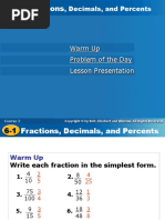 Fractions - Decimals - and Percents