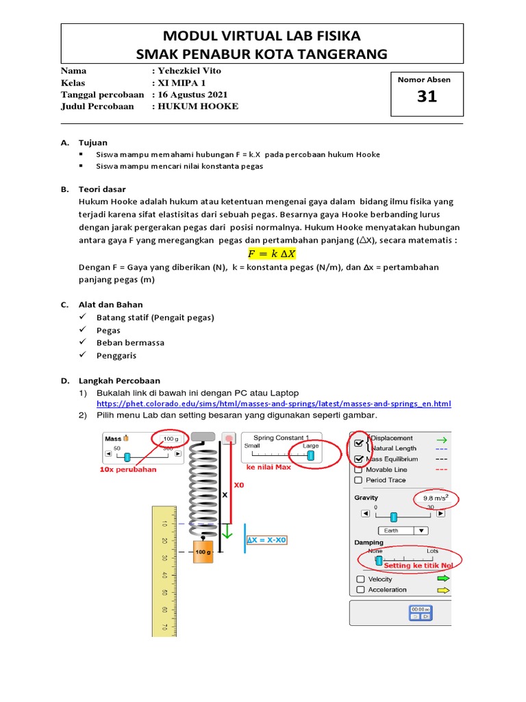 Percobaan Hukum Hooke: Analisis Gaya dan Pegas | PDF | Sains & Matematika