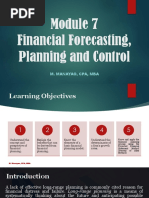 Module 7 - Financial Forecasting, Planning and Control