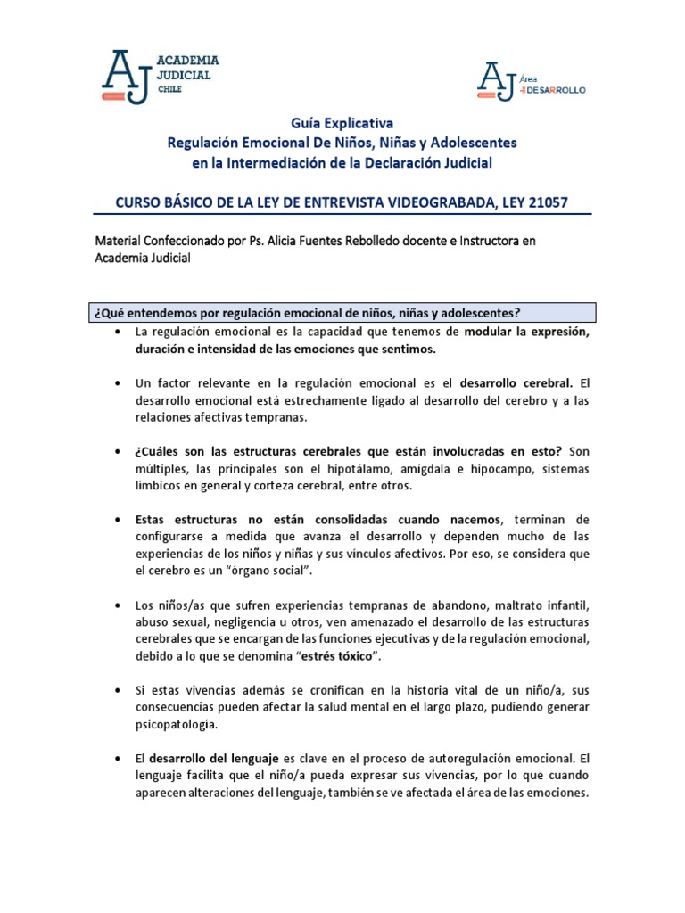 Estrategias de Regulación Emocional Infantil | PDF | Las emociones ...