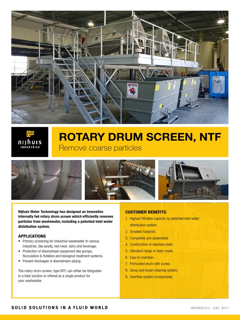 NTF 200 Rotary Drum Screen Overview | PDF | Water Treatment | Process ...