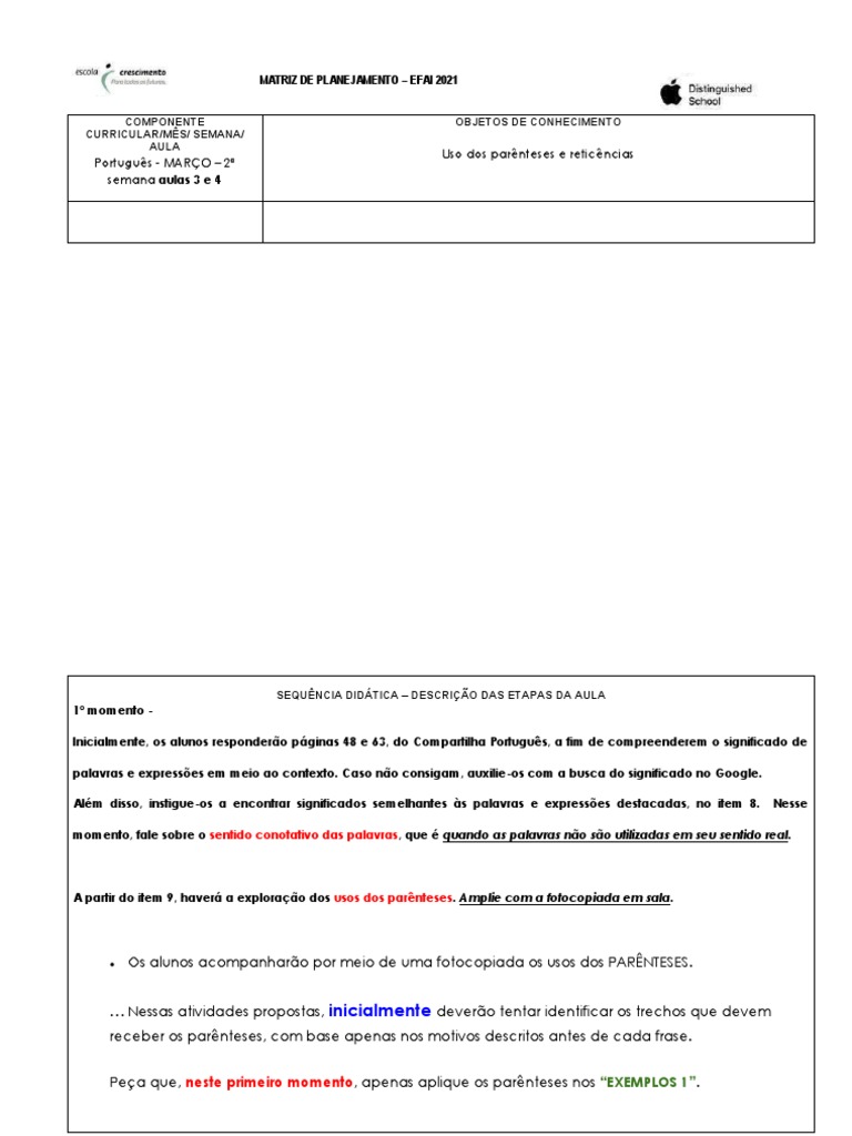 Uso de Parênteses e Reticências em Português | PDF | Elipse | Ciência ...