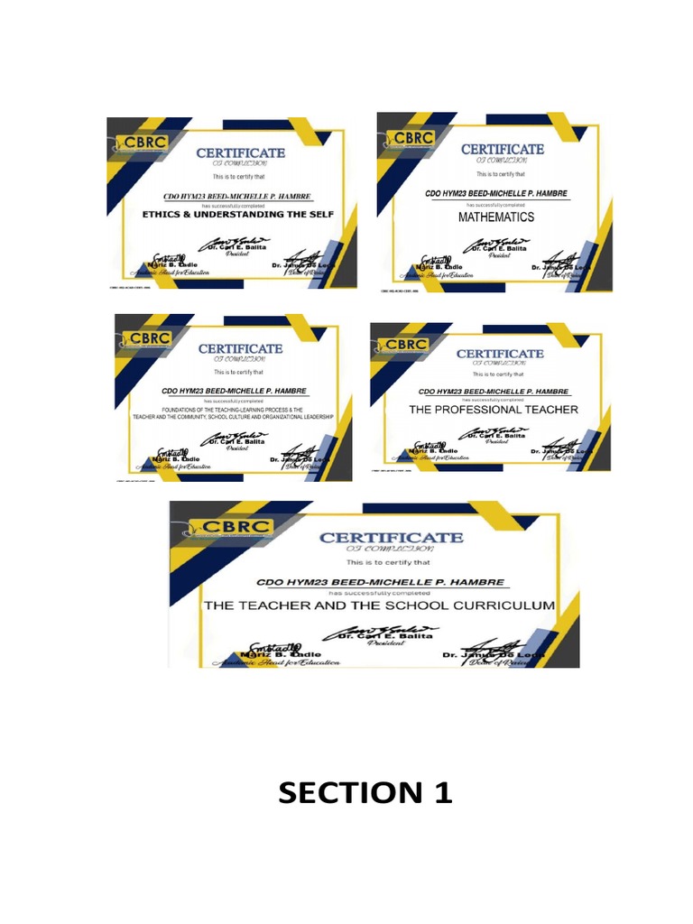 CBRC Certificates | PDF