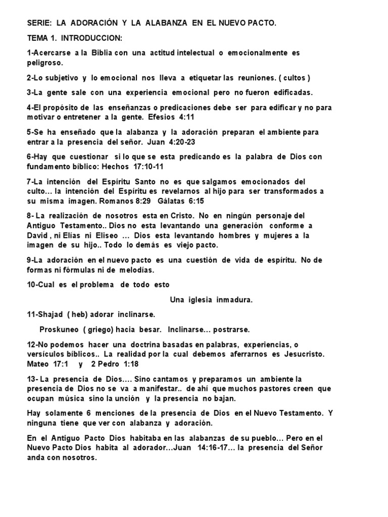 Serie La Alabanza y La Adoracion | PDF | Biblia | Dios