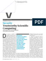 Security: Trustworthy Scientific Computing