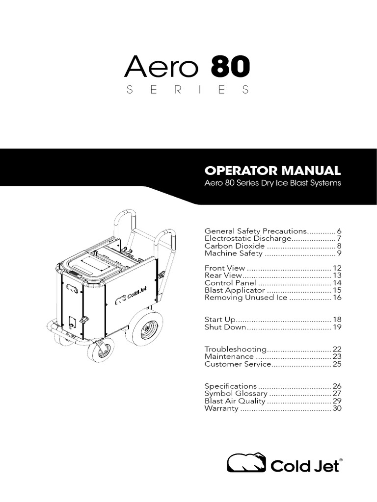 Aero 80 Operator Manual | PDF