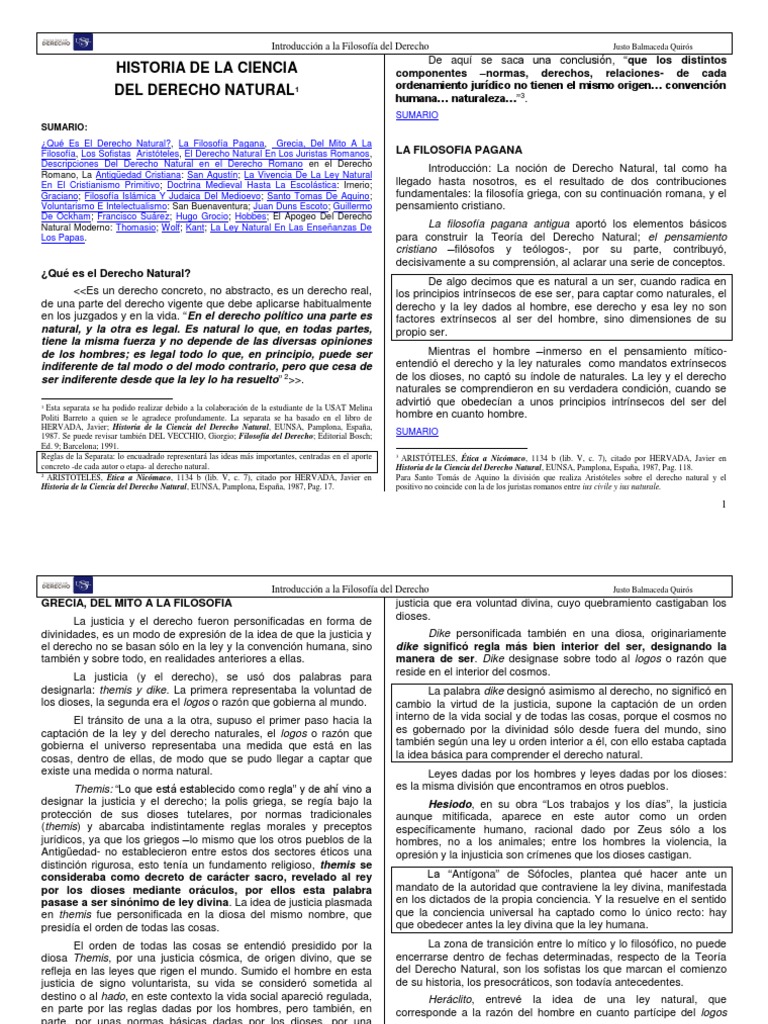 Historia del Derecho Natural | PDF | La Ley natural | Crimen y violencia