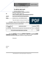 Solicitud de certificación presupuestal para pago de planilla