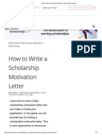 Write A Killer Scholarship Motivation Letter (With Example)