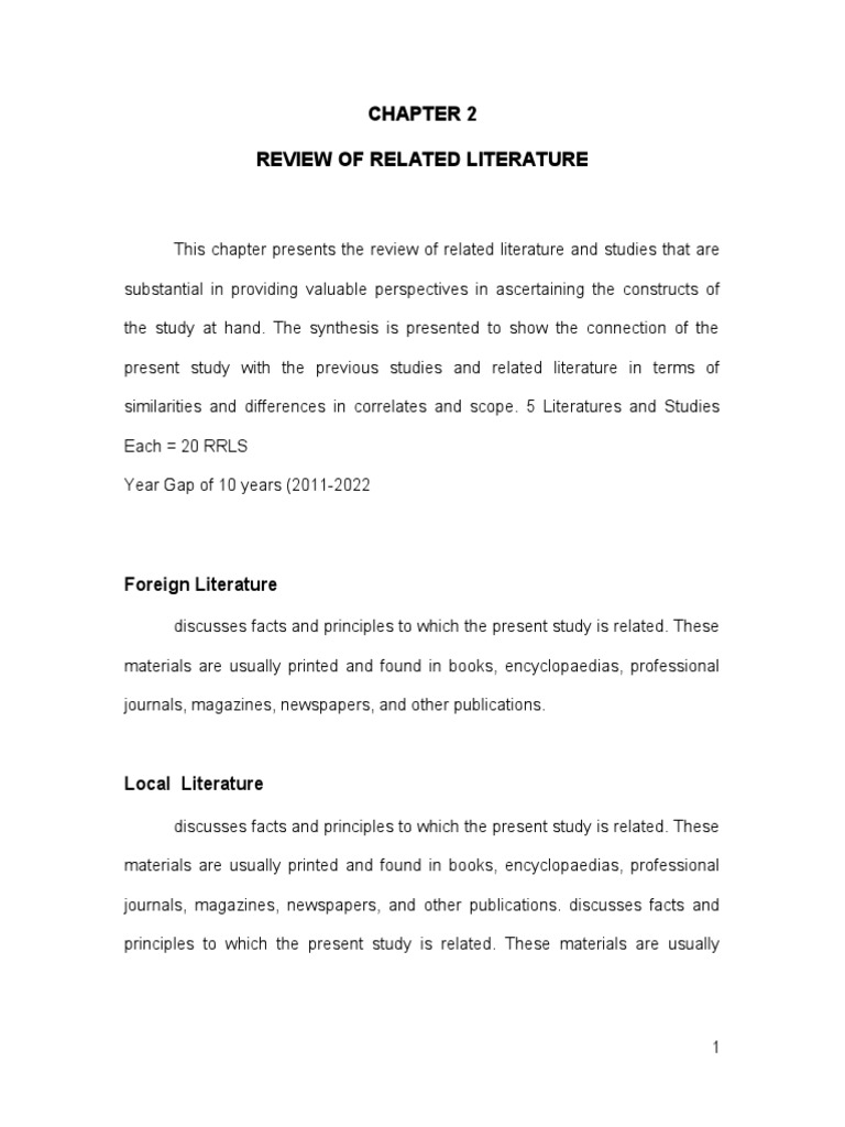 Chapter 2: Review of Related Literature | PDF | Thesis | Science