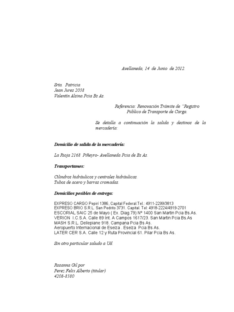Renovación RPTC - Transporte de Carga | PDF