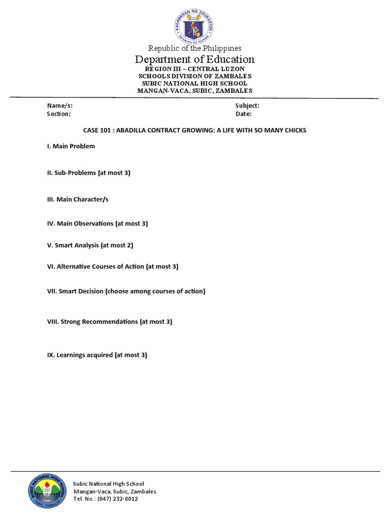 Case Study 101 Format | PDF