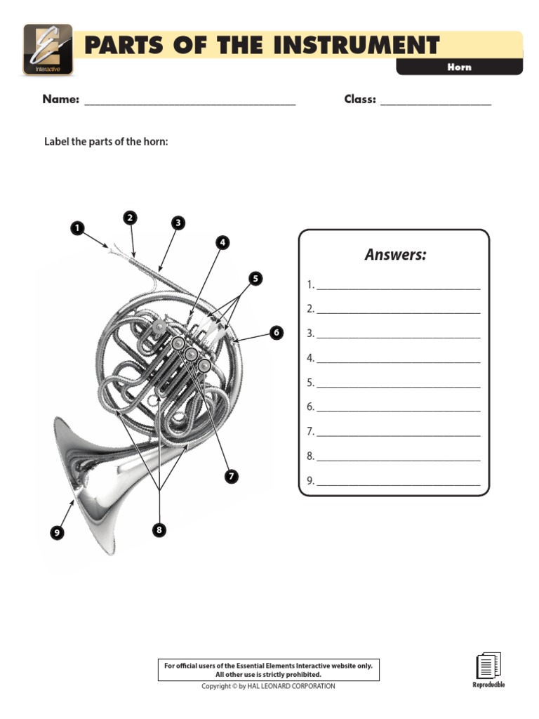 Parts of The Instrument Horn PDF