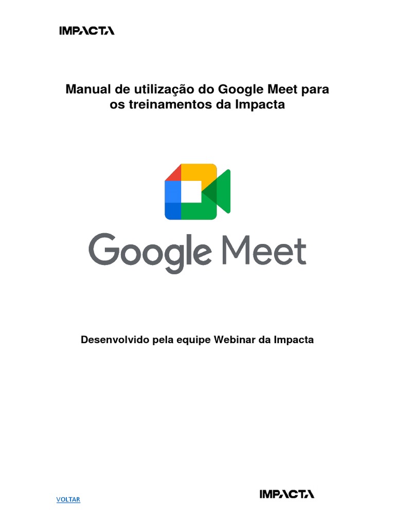 Manual Google Meet para Treinamentos Impacta | PDF