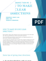 Performance Task No.2 How To Make Clear Directions