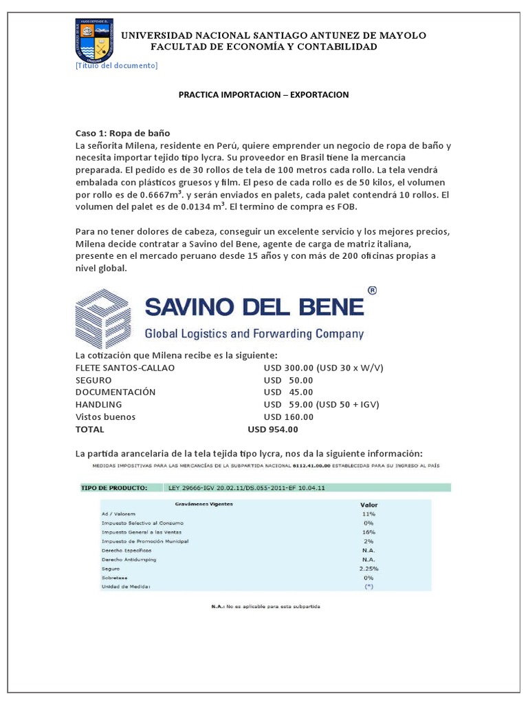 Practica Imp Export Pdf Economias