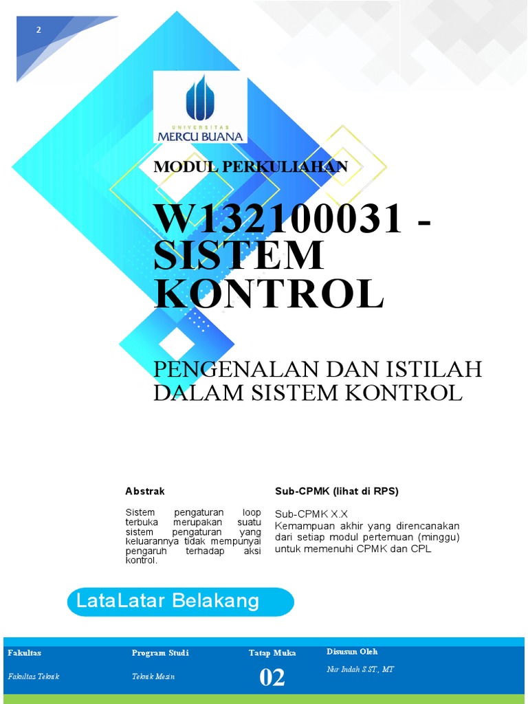 1 PENGANTAR DAN ISTILAH DALAM SISTEM KONTROL PDF