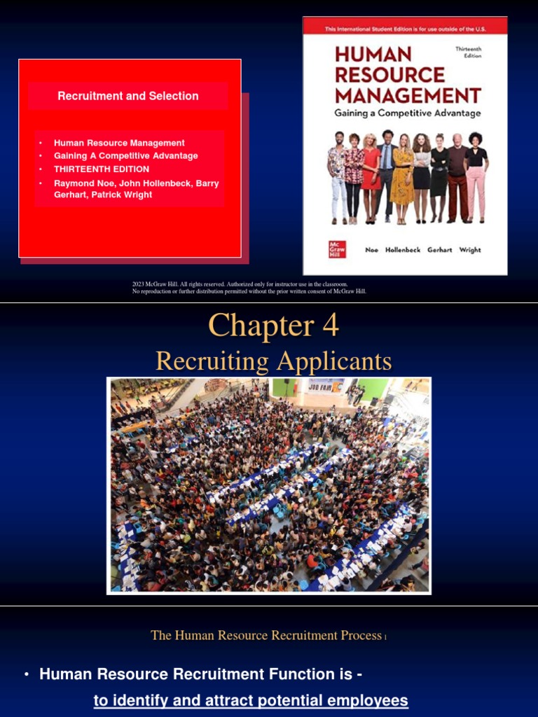 ch04 2023 Recruitment and Selection PDF | PDF | Recruitment | Human ...