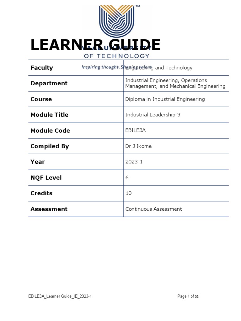 2023 EBILE3A - Learner Guide - IE - D1 - CASS | PDF | Educational ...