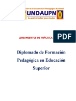 Lineamientos de práctica docente Diplomado en Educación Superior