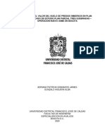 Análisis valor suelo predios Plan Parcial Tres Quebradas