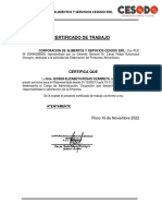 Certificado de Trabajo Cesodo