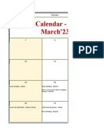 Quality Calendar - March'23