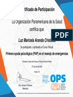 Primera Ayuda Psicológica (PAP) en El Manejo de Emergencias-Certificado Del Curso 485564 PDF