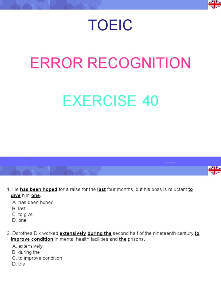 Error Recognition: Toeic | PDF | Skull