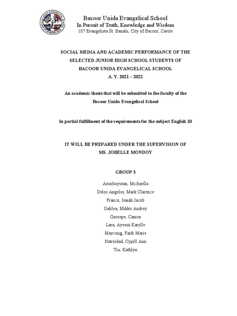 Social Media and Academic Performance 1 | PDF | Social Media | Popular ...